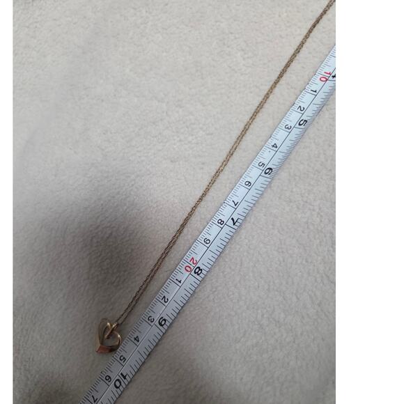 Vintage 14K GF Heart Diamond Pendant Necklace PPC 3d Raised Double Heart - Picture 10 of 11